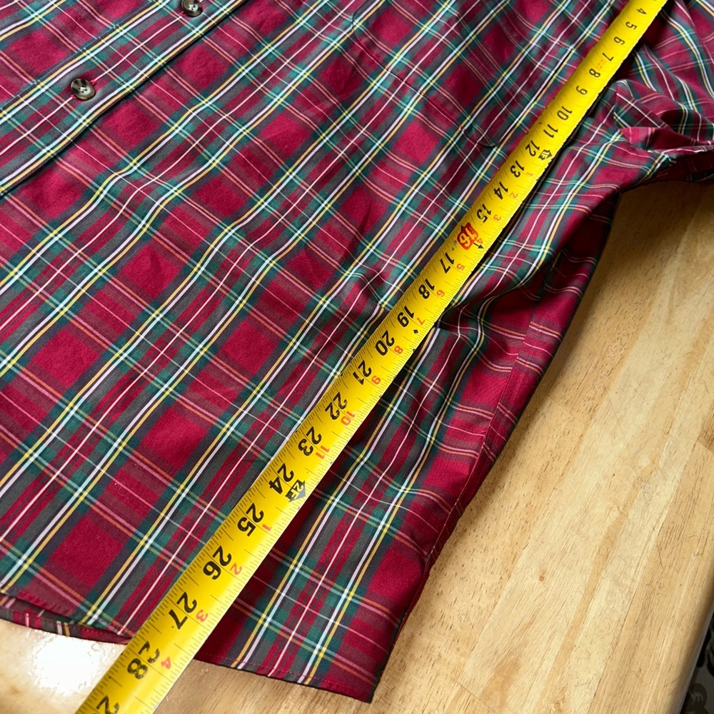 Men’s XL long sleeve button Cabela’s  outfitters series red green plaid holiday. - Picture 6 of 12